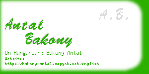 antal bakony business card